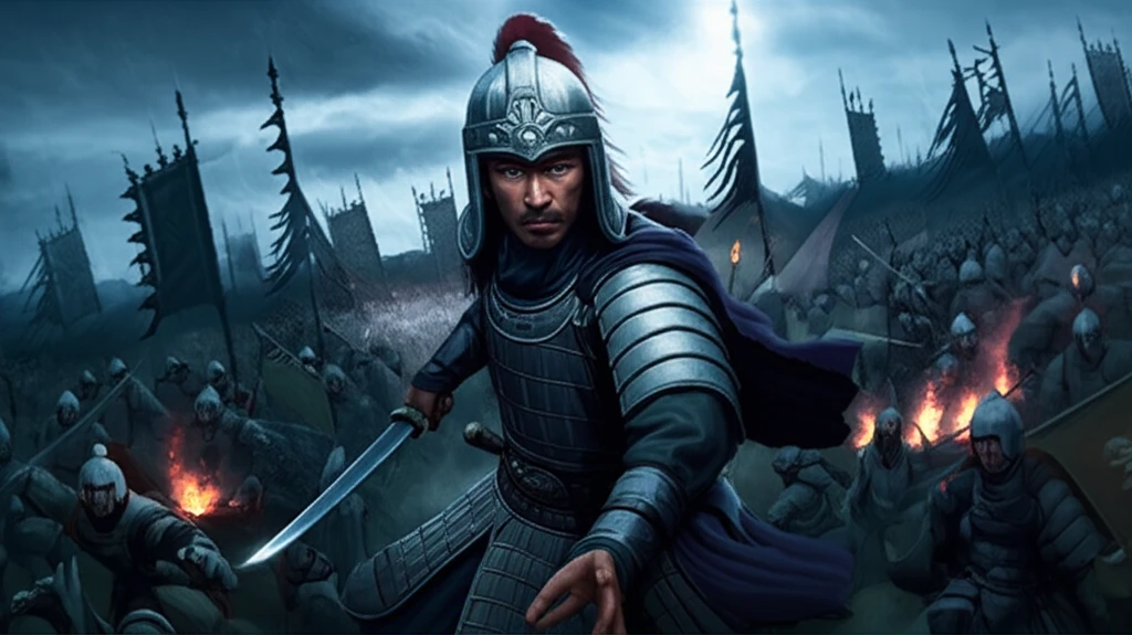 감녕의 기습 전술을 상징하는 이미지