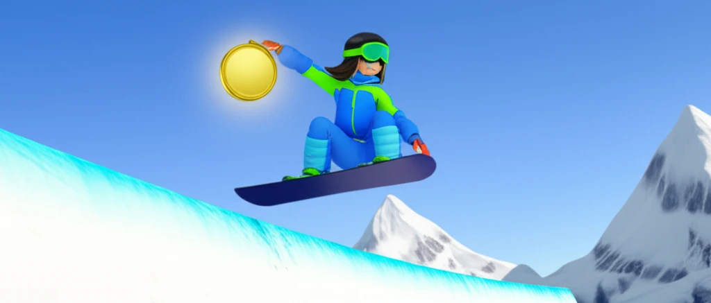 2026 밀라노·코르티나담페초 동계올림픽 스노보드 하프파이프 금메달리스트 최가온 선수의 시상식 장면. 35mm 렌즈로 포착한 극사실적인 스냅샷, 금메달의 질감과 눈 위의 그림자가 선명하다.