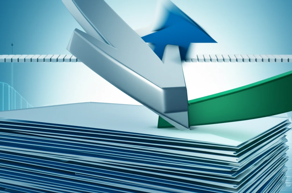 다양한 증권사 로고가 적힌 문서들이 정리되어 있는 모습의 고해상도 미니멀 라이프스타일 이미지. 부드러운 자연광과 깨끗한 배경.